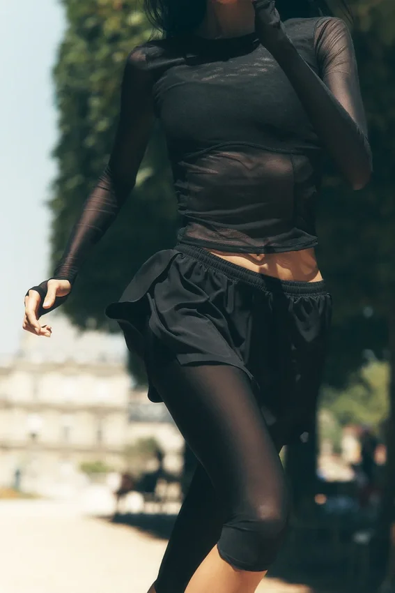 Pantalones cortos 2 en 1 Front Runner de malla — Negro
