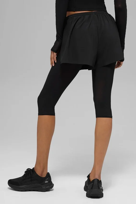 Pantalones cortos 2 en 1 Front Runner de malla — Negro