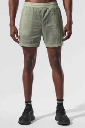 Pantalones cortos 2 en 1 «Game Time» de 5" con tejido ripstop – Limestone/Negro