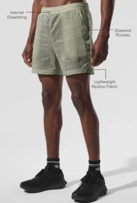 Pantalones cortos 2 en 1 «Game Time» de 5″ con tejido ripstop – Limestone/Negro