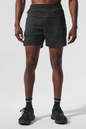 Pantalones cortos 2 en 1 «Game Time» de tejido ripstop de 5" - Negro/Negro