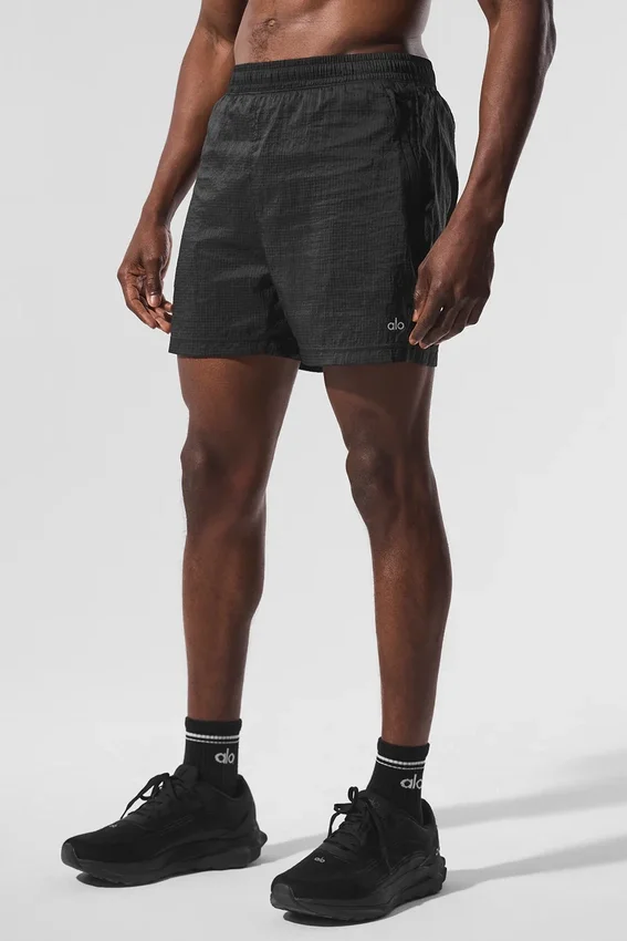 Pantalones cortos 2 en 1 «Game Time» de tejido ripstop de 5" - Negro/Negro