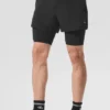 Pantalones cortos 2 en 1 Revival de 5" - Negro/Negro
