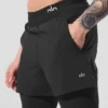 Pantalones cortos 2 en 1 Revival de 5" - Negro/Negro