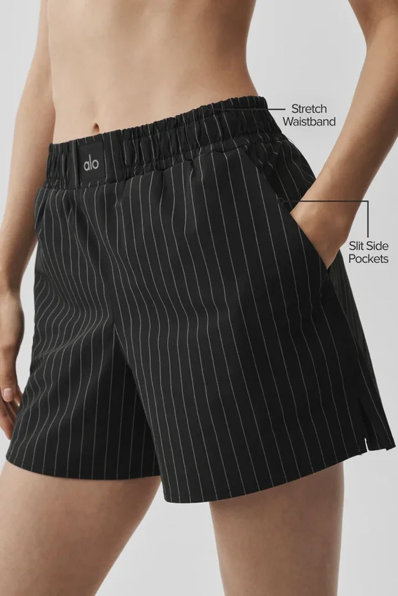 Pantalones cortos a rayas finas Daylight - Negro/Titanio