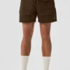 Pantalones cortos cargo «Excursion» de nailon arrugado de 7" - Espresso