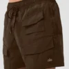 Pantalones cortos cargo «Excursion» de nailon arrugado de 7" - Espresso