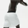 Pantalones cortos «Coastal» de jersey de lino de 7" - Blanco