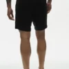 Pantalones cortos «Coastal» de jersey de lino de 7" - Negro