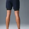 Pantalones cortos Conquer React 2 en 1 de alto rendimiento - Azul marino/Negro
