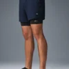 Pantalones cortos Conquer React 2 en 1 de alto rendimiento - Azul marino/Negro