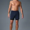 Pantalones cortos Conquer React 2 en 1 de alto rendimiento - Azul marino/Negro