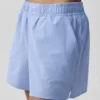 Pantalones cortos «Daylight» a rayas finas — Azul Provenza claro/Blanco