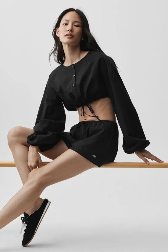 Pantalones cortos de algodón High-Waist «Real Deal» - Negro