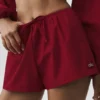 Pantalones cortos de algodón High-Waist «Real Deal» - Rojo «Summer Romance»