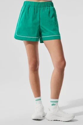 Pantalones cortos de atletismo Motivate - Verde abeto/Blanco