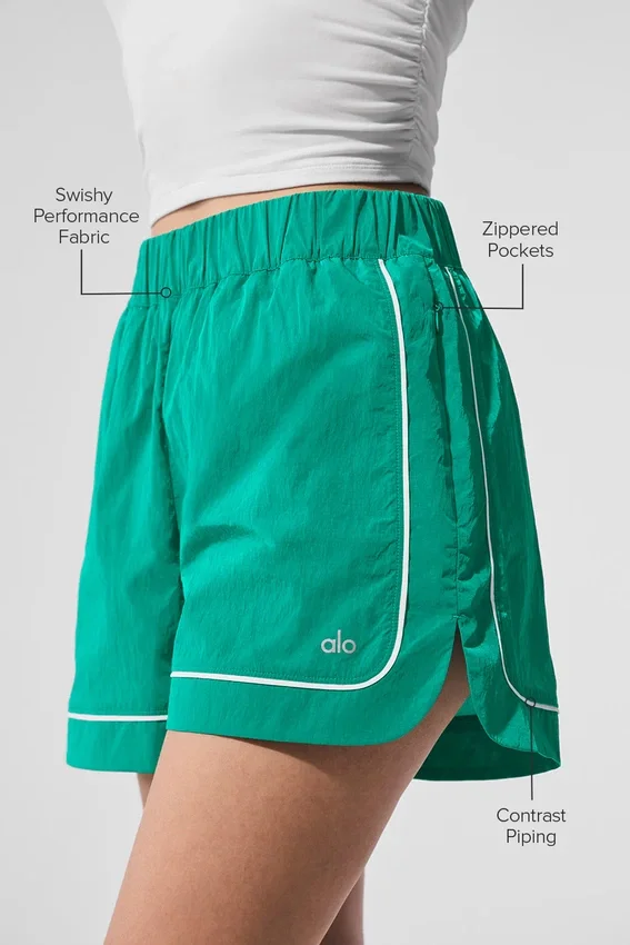 Pantalones cortos de atletismo Motivate - Verde abeto/Blanco