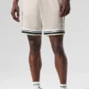 Pantalones cortos de baloncesto de malla Key de 7" - Color hueso