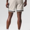 Pantalones cortos de baloncesto de malla Key de 7" - Color hueso