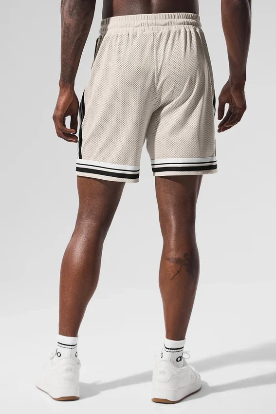 Pantalones cortos de baloncesto de malla Key de 7" - Color hueso