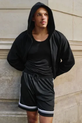 Pantalones cortos de baloncesto de malla «Key» de 7" - Negro