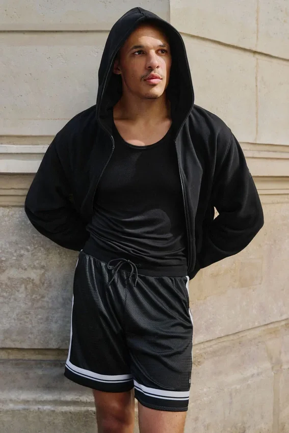 Pantalones cortos de baloncesto de malla «Key» de 7" - Negro