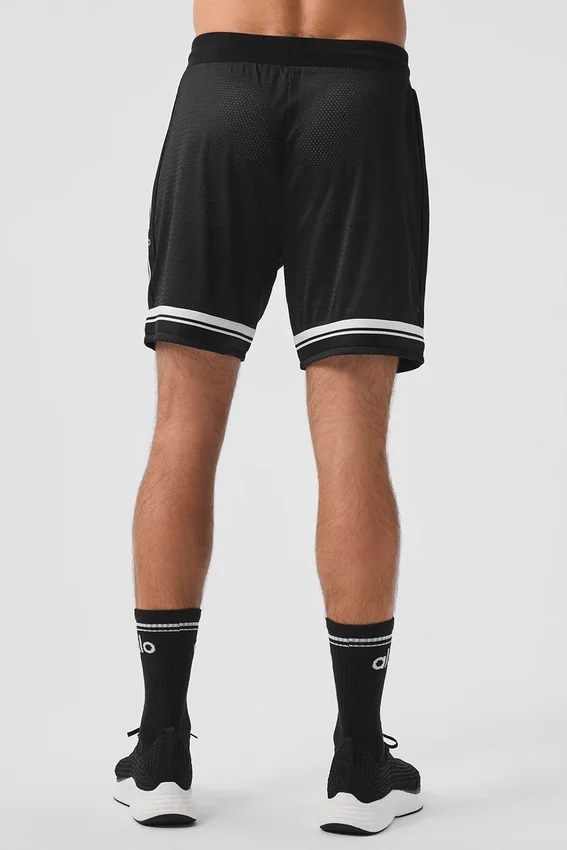 Pantalones cortos de baloncesto de malla «Key» de 7" - Negro