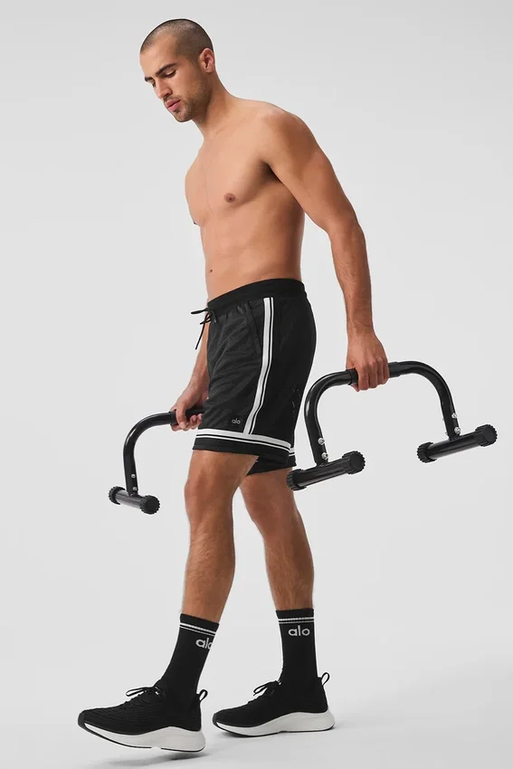 Pantalones cortos de baloncesto de malla «Key» de 7" - Negro