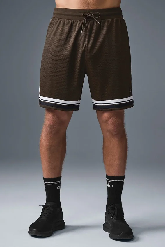 Pantalones cortos de baloncesto «Key Mesh» de 7" - Espresso