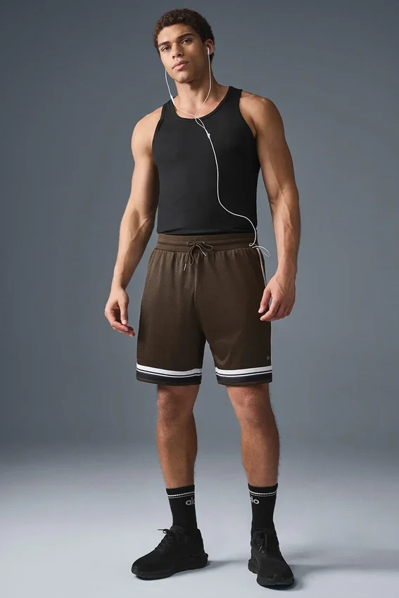Pantalones cortos de baloncesto «Key Mesh» de 7" - Espresso