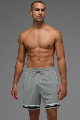 Pantalones cortos de baloncesto «Key Mesh» de 7" - Gris lunar