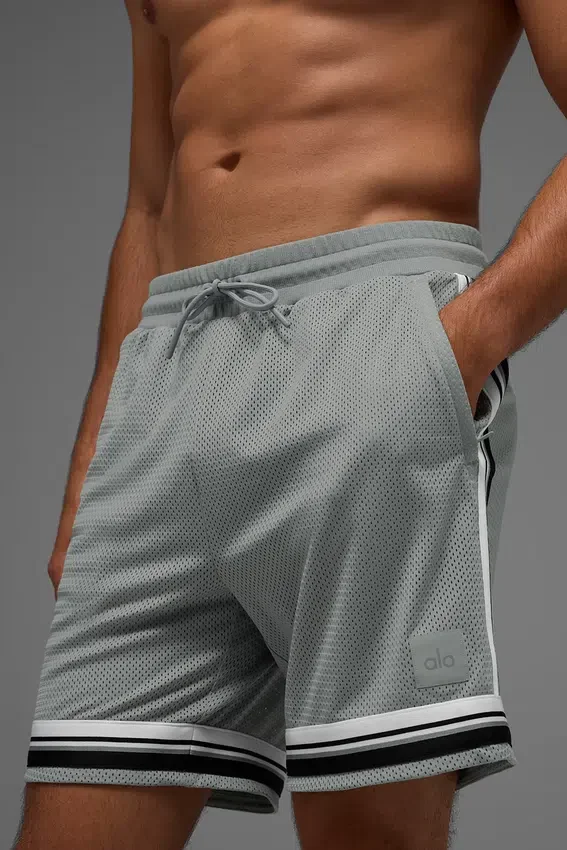 Pantalones cortos de baloncesto «Key Mesh» de 7" - Gris lunar