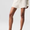Pantalones cortos de cachemira High-Waist con tejido de gofre mullido - Marfil