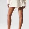 Pantalones cortos de cachemira High-Waist con tejido de gofre mullido - Marfil