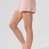 Pantalones cortos de cachemira High-Waist con tejido de gofre mullido - Rosa cuarzo
