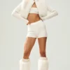 Pantalones cortos de cachemira High-Waist «Embrace» - Marfil
