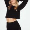 Pantalones cortos de cachemira High-Waist «Embrace» - Negro