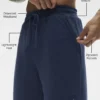 Pantalones cortos de chándal de punto waffle de 7" - Azul marino