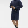 Pantalones cortos de chándal de punto waffle de 7" - Azul marino