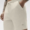 Pantalones cortos de chándal de punto waffle de 7" - Color hueso