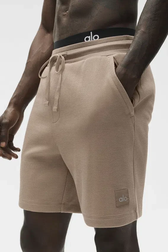 Pantalones cortos de chándal de punto waffle de 7" - Gravel