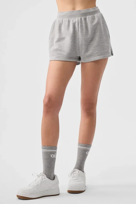 Pantalones cortos de chándal discretos — Gris jaspeado deportivo