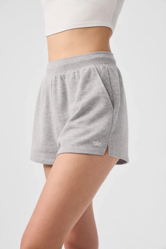 Pantalones cortos de chándal discretos — Gris jaspeado deportivo