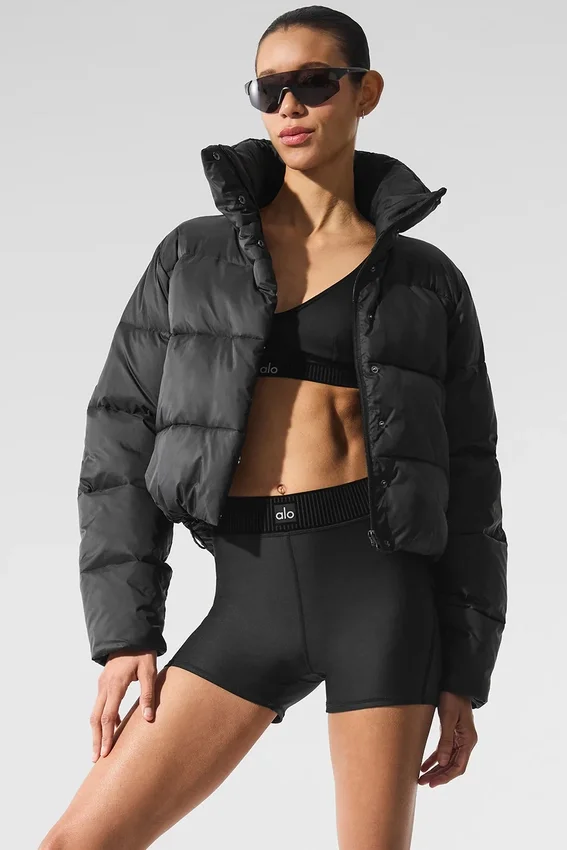 Pantalones cortos de cintura alta de la línea High-Waist Airlift — Negro