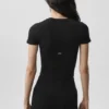 Pantalones cortos de manga corta acanalados sin costuras - Negro