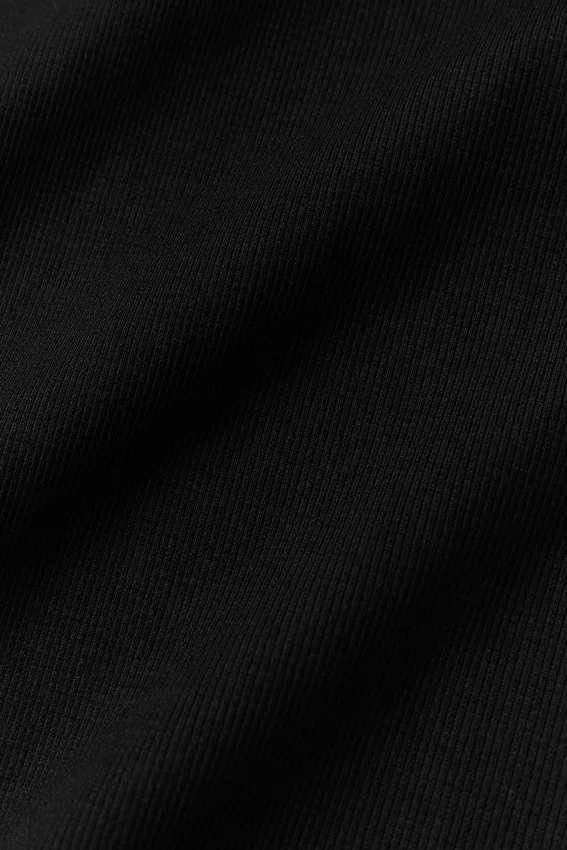 Pantalones cortos de manga corta acanalados sin costuras - Negro