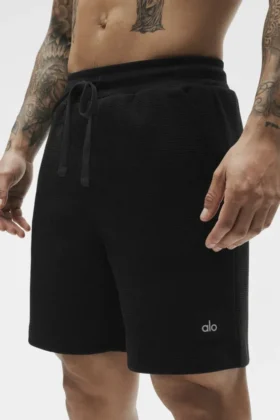 Pantalones cortos de ocio «Waffle» de 7″ – Negro