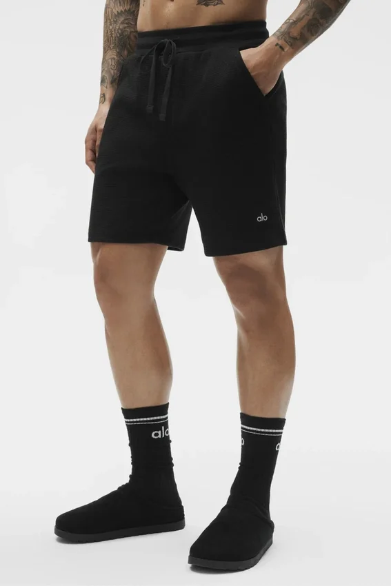 Pantalones cortos de ocio «Waffle» de 7" - Negro