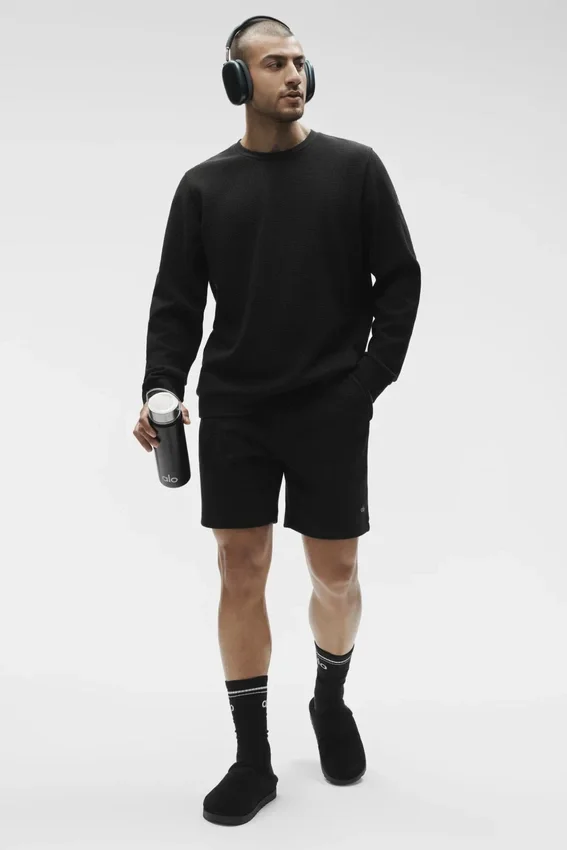 Pantalones cortos de ocio «Waffle» de 7" - Negro