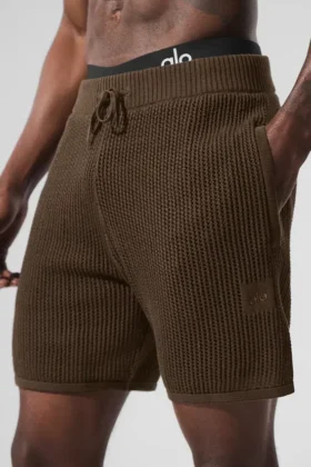 Pantalones cortos de punto abierto – Espresso